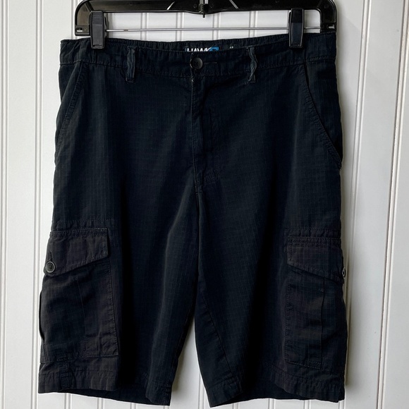 HAWK Boys Sz. 18 Black Cargo Shorts Adjustable Waist Band Waffle Pattern - Picture 1 of 8